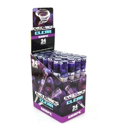 Picture of Cyclones Clear Pre-Rolled Cones Grape - 24 Per Box