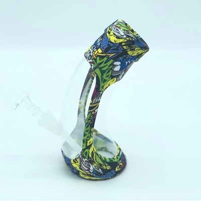 Picture of 8.5" Arsenal Horn Silicone Water Pipe - GRAPHITI EDITION