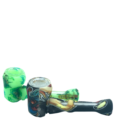 Picture of 2-In-1 Silicone Chillum And Hand Pipe 4" - 5 Pack