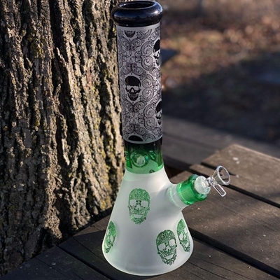 Picture of 14" Skull Mirage Semi Sandblasted Bong