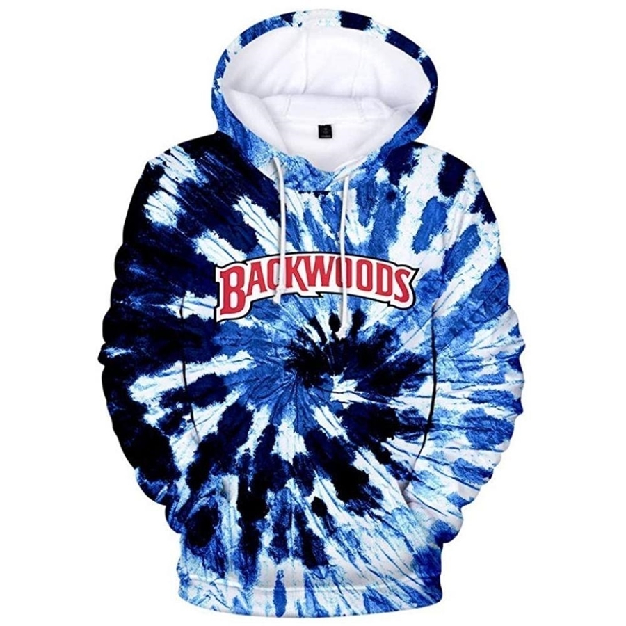 Picture of Funky Hoodie - Blue Tie & Dye Design